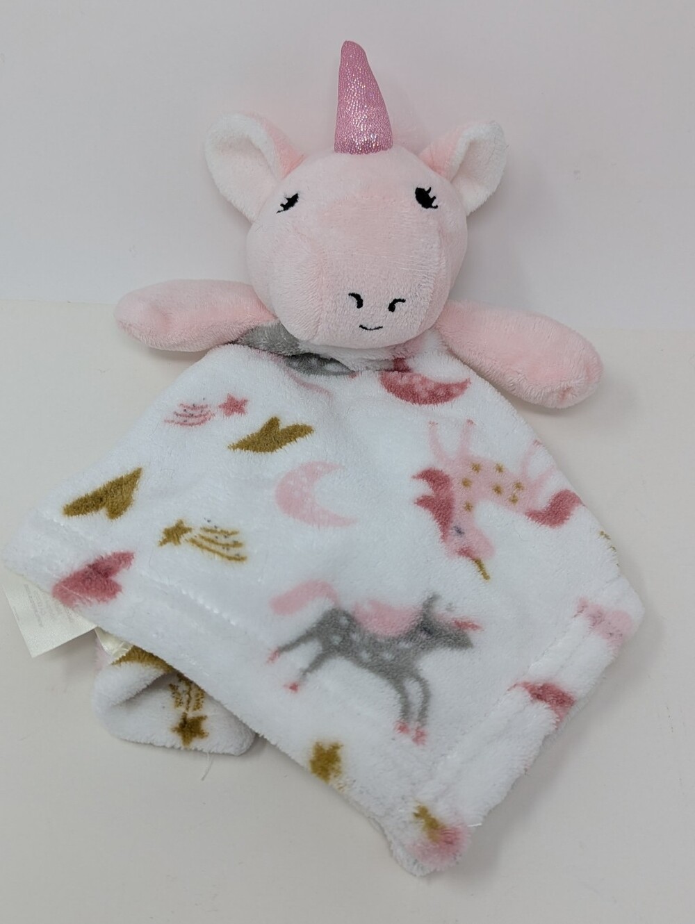 Pink Unicorn Lovey Plush My Baby Boutique Security Blanket